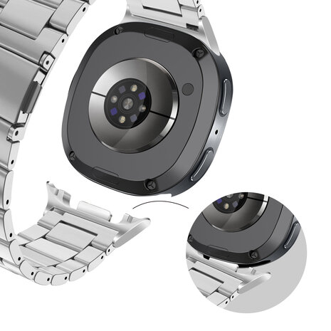 Bandz Bandz Samsung Galaxy Watch 8 - 40mm stalen band 'Classic' (zilver)
