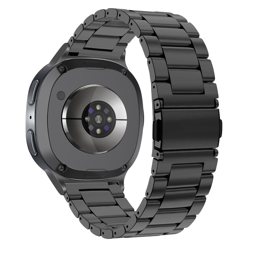 Bandz Bandz Samsung Galaxy Watch 8 - 44mm stalen band 'Classic' (zwart) Bandz Bandz Samsung Galaxy Watch 8 - 44mm stalen band 'Classic' (zwart)