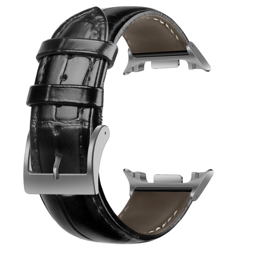 Strap-it® Strap-it Samsung Galaxy Watch 8 - 44mm leather crocodile band (zwart) Strap-it® Strap-it Samsung Galaxy Watch 8 - 44mm leather crocodile band (zwart)