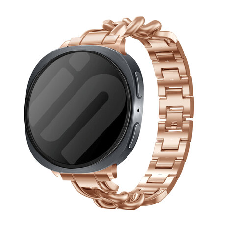 Strap-it® Strap-it Samsung Galaxy Watch 8 Classic steel chain band (rosé goud)