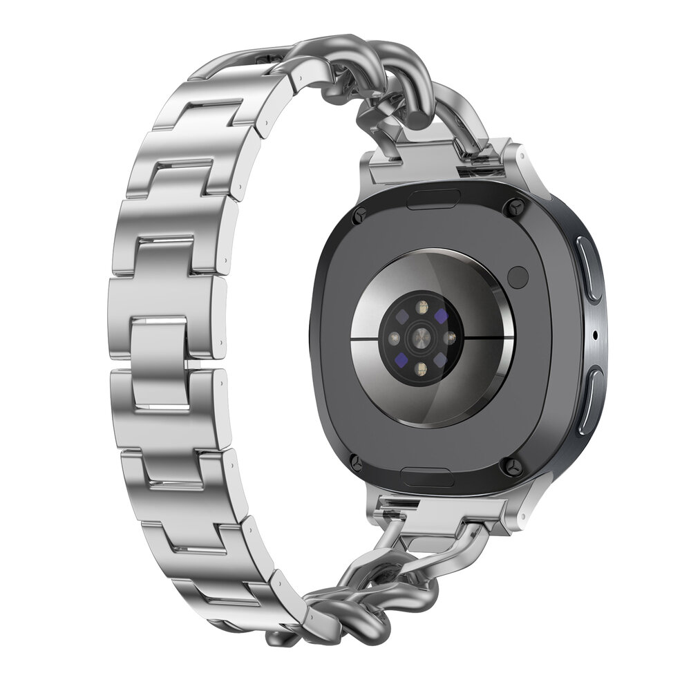 Strap-it® Strap-it Samsung Galaxy Watch 8 Classic steel chain band (zilver)