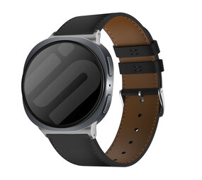 Strap-it® Samsung Galaxy Watch 8 - 40mm modern leren band (zwart) Strap-it® Samsung Galaxy Watch 8 - 40mm modern leren band (zwart)