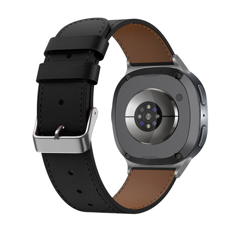 Strap-it® Strap-it Samsung Galaxy Watch 8 - 40mm modern leren band (zwart)