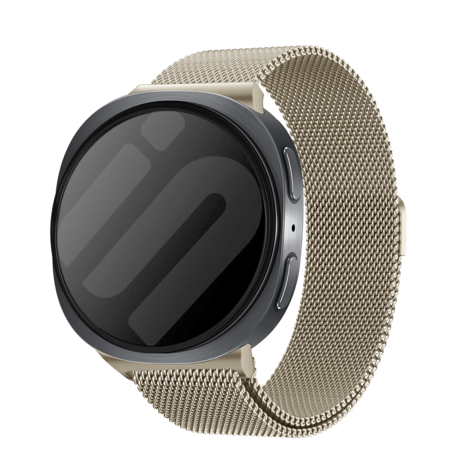 Strap-it® Strap-it Samsung Galaxy Watch 8 - 44mm Milanese band (retro goud) Strap-it® Strap-it Samsung Galaxy Watch 8 - 44mm Milanese band (retro goud)