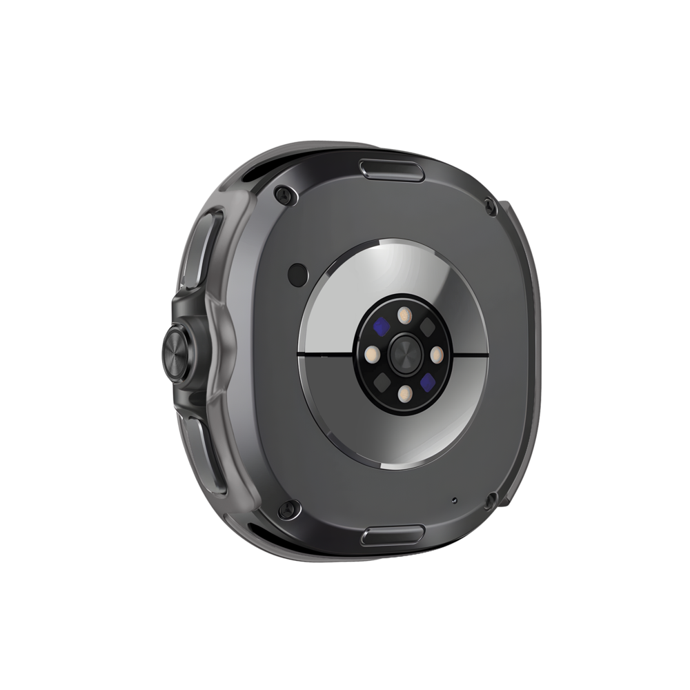 Bandz Bandz Samsung Galaxy Watch 8 Classic bezel hoesje met glas (titanium grijs/wit) Bandz Bandz Samsung Galaxy Watch 8 Classic bezel hoesje met glas (titanium grijs/wit)