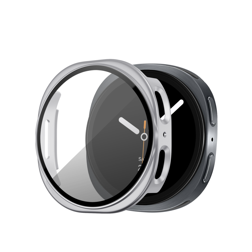 Bandz Bandz Samsung Galaxy Watch 8 - 40mm PC hoesje met glas (zilver)