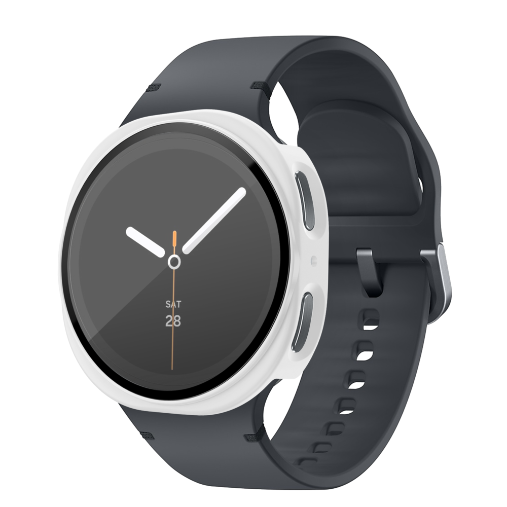 Bandz Bandz Samsung Galaxy Watch 8 - 40mm PC hoesje met glas (wit) Bandz Bandz Samsung Galaxy Watch 8 - 40mm PC hoesje met glas (wit)