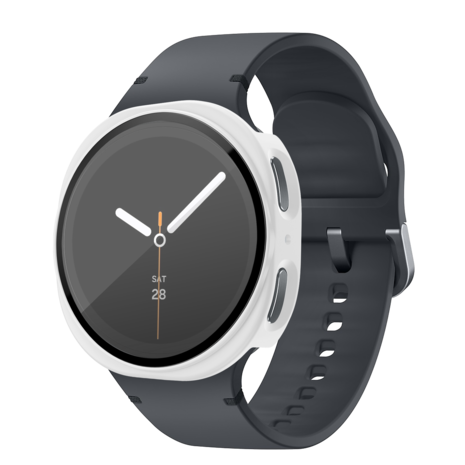 Bandz Bandz Samsung Galaxy Watch 8 - 44mm PC hoesje met glas (wit)