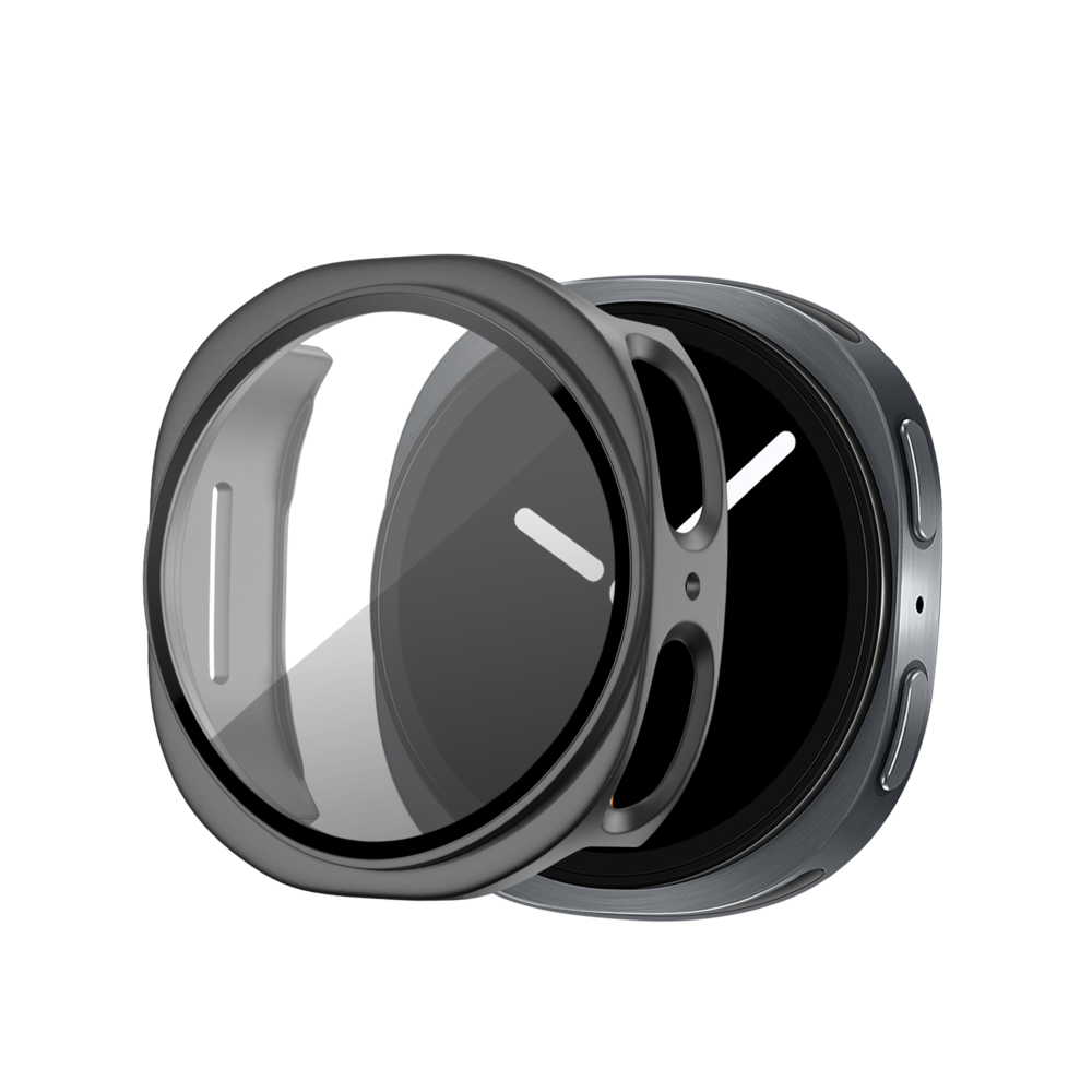 Bandz Bandz Samsung Galaxy Watch 8 - 44mm PC hoesje met glas (titanium grijs) Bandz Bandz Samsung Galaxy Watch 8 - 44mm PC hoesje met glas (titanium grijs)