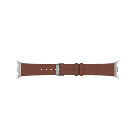 Strap-it® Strap-it Samsung Galaxy Watch 8 - 44mm modern leren band (bruin)
