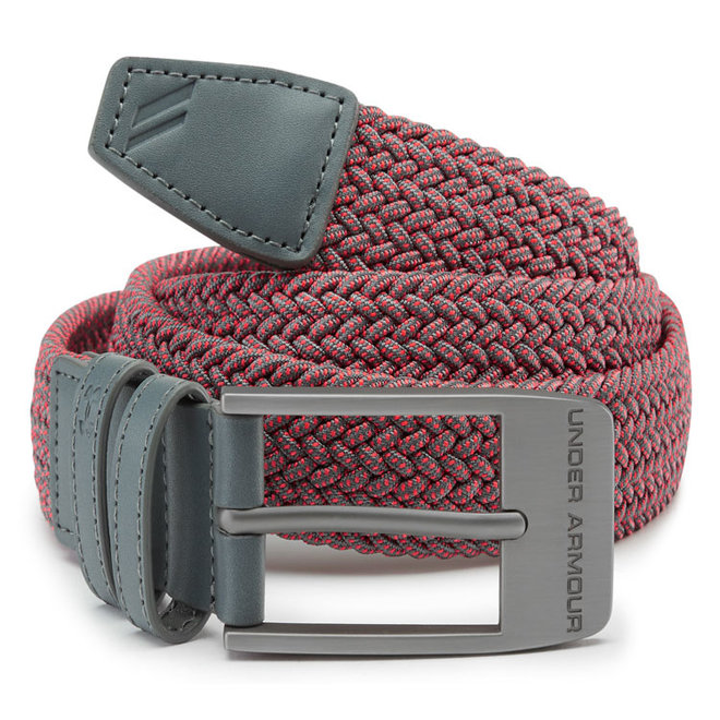 Under Armour Men's Braided 2.0 Belt-Pitch Gray / Beta Red / Pitch Gray