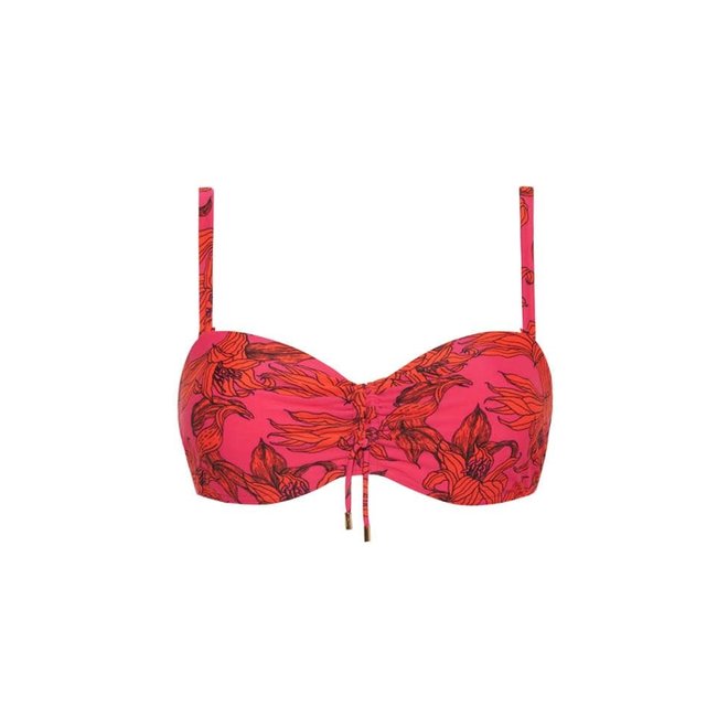 Beachlife Top - Bikini Foam + Wired Pink Lilies