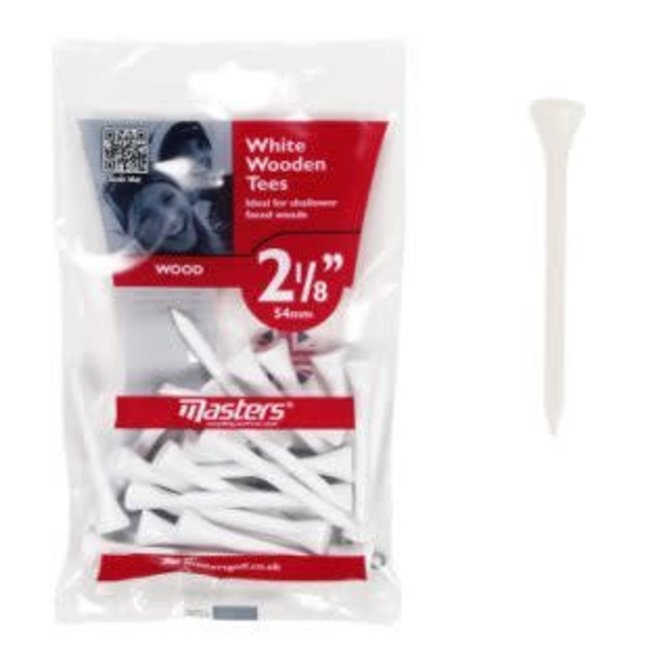 Masters White Wooden Tees 25st 54MM