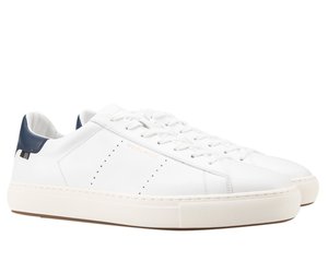 Woolrich Sneaker Heren Wit Blauw Leer - John's Sport Shop