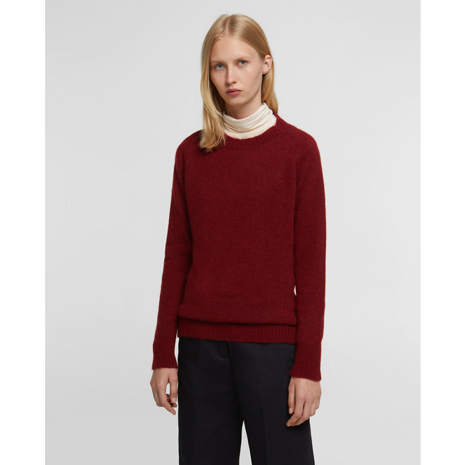 Woolrich Dames Alpaca Trui Ronde Hals Rood