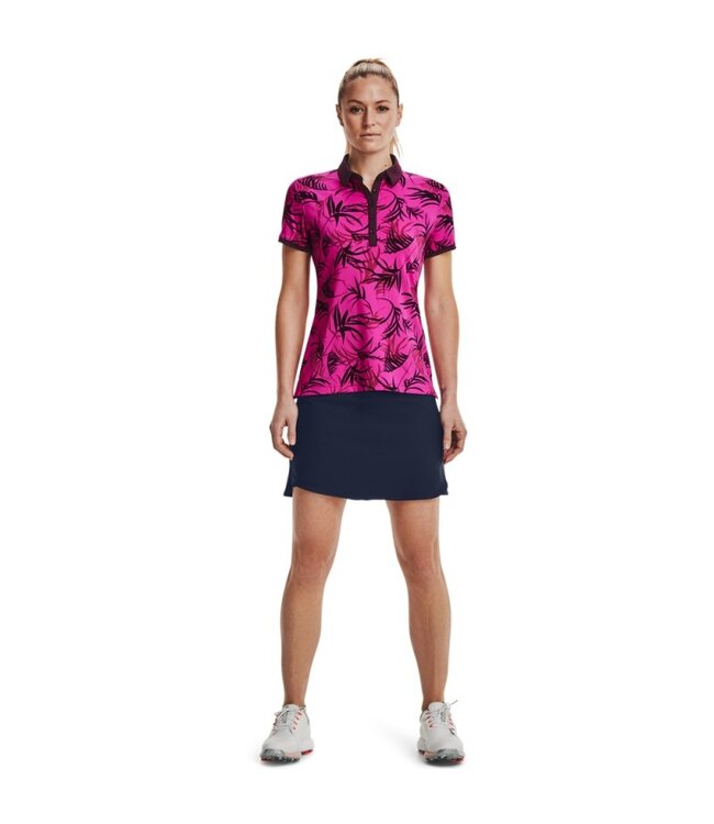 Under Armour Golf Dames Zinger SS Novelty Polo Print Roze