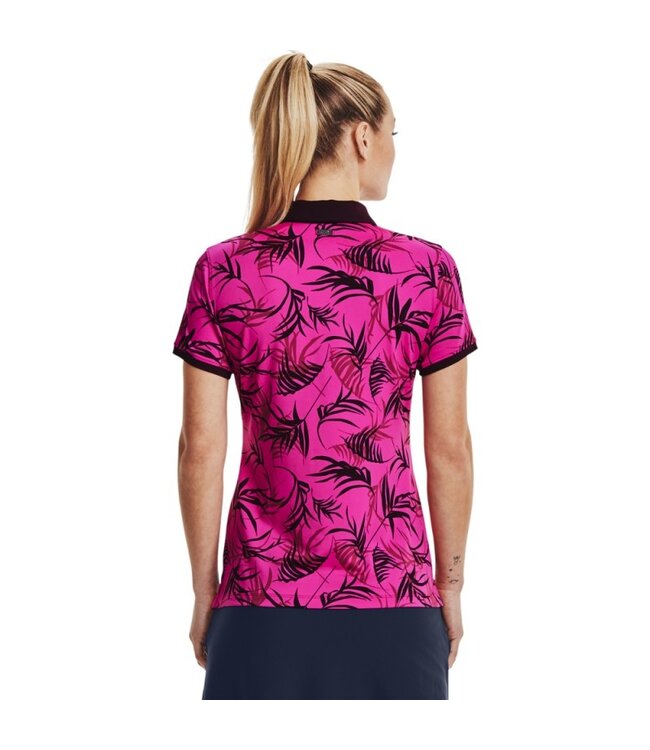 Under Armour Golf Dames Zinger SS Novelty Polo Print Roze