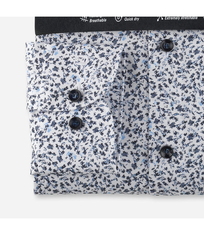 Olymp Heren Overhemd 24/Seven Level 5 Body Fit Print