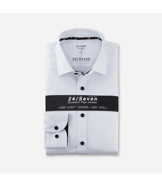 Olymp Heren Overhemd 24/Seven Level 5 Body Fit Wit