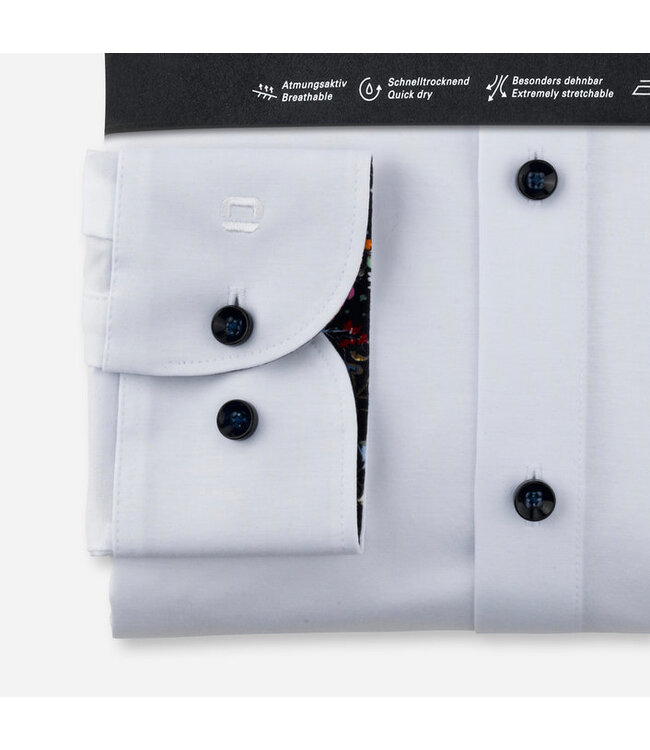 Olymp Heren Overhemd 24/Seven Level 5 Body Fit Wit