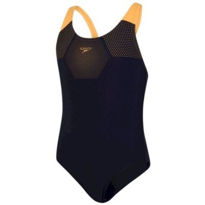 Meisjes Tech Place Muscle Bathingsuit Navy/Orange