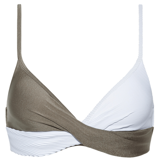 Dames Twist Top Taupe White