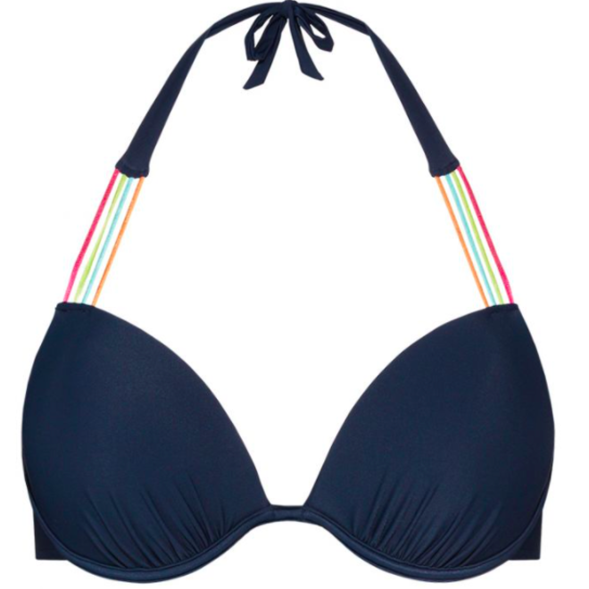 Dames Bikinitop Navy/Rainbow