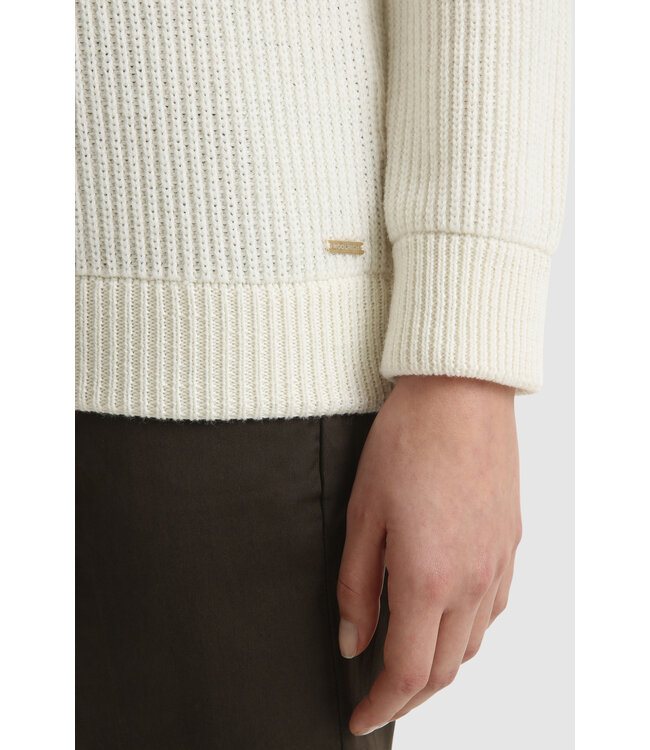 Woolrich Woolrich Dames Merino Wool Crewneck Sweater Ivory