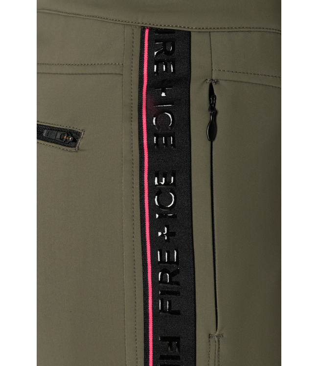 Fire + Ice Fire + Ice Dames Arka Softshell Wandelbroek Army Green