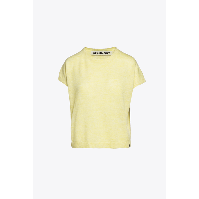 Beaumont Knitted Pullover Short Sleeves Soft Yellow