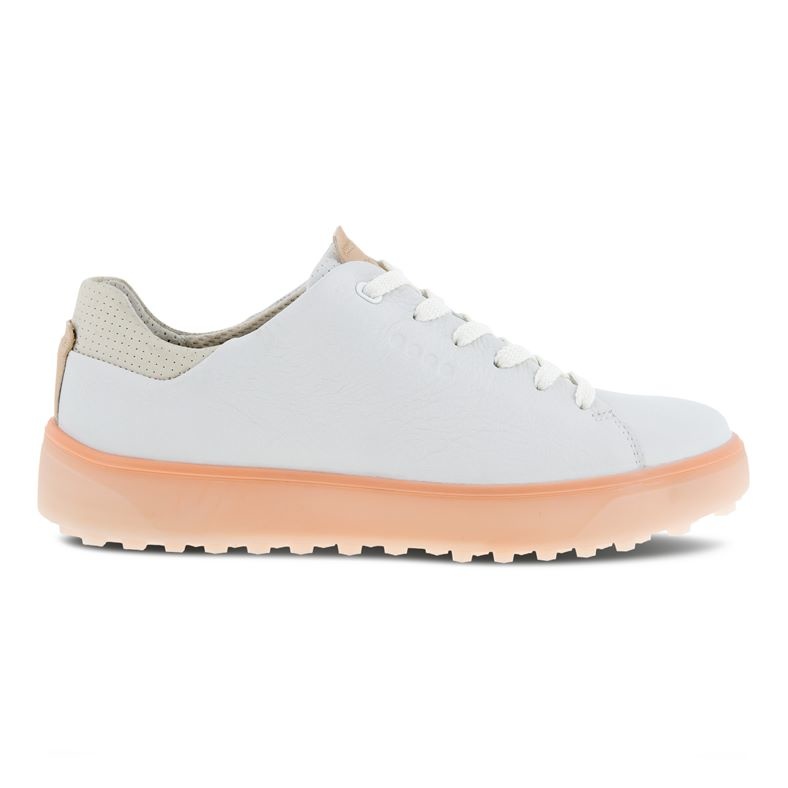 Ecco W Golf Tray Dames Schoen White/Orange - John's Sport Shop