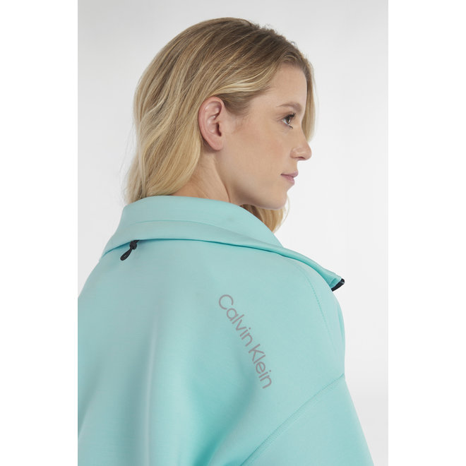 Calvin Klein Dames Relax Full Zip Cropped Mid Layer Opal