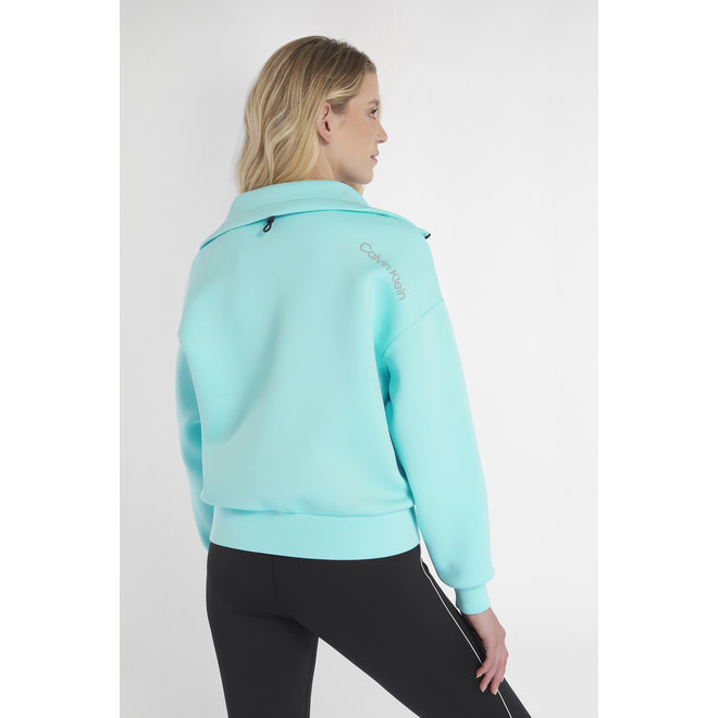 Calvin Klein Dames Relax Full Zip Cropped Mid Layer Opal