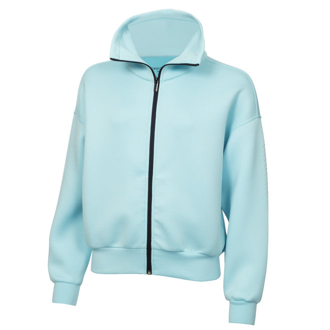 Calvin Klein Dames Relax Full Zip Cropped Mid Layer Opal