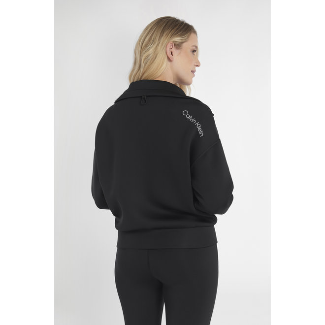 Calvin Klein Dames Relax Full Zip Cropped Mid Layer Black