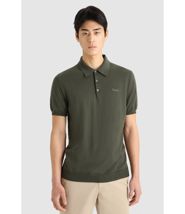 Woolrich Woolrich Easy Polo Short Sleeves Heren Outdoor Green