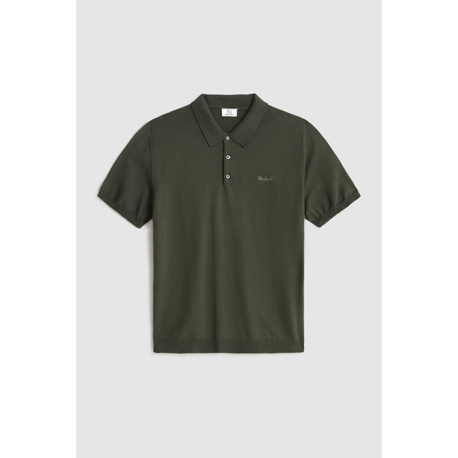 Woolrich Easy Polo Short Sleeves Heren Outdoor Green