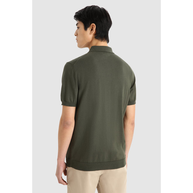 Woolrich Easy Polo Short Sleeves Heren Outdoor Green