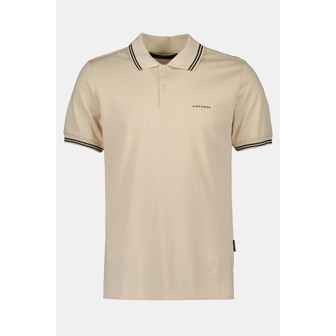Airforce Polo Double Stripe Heren Sand Shell