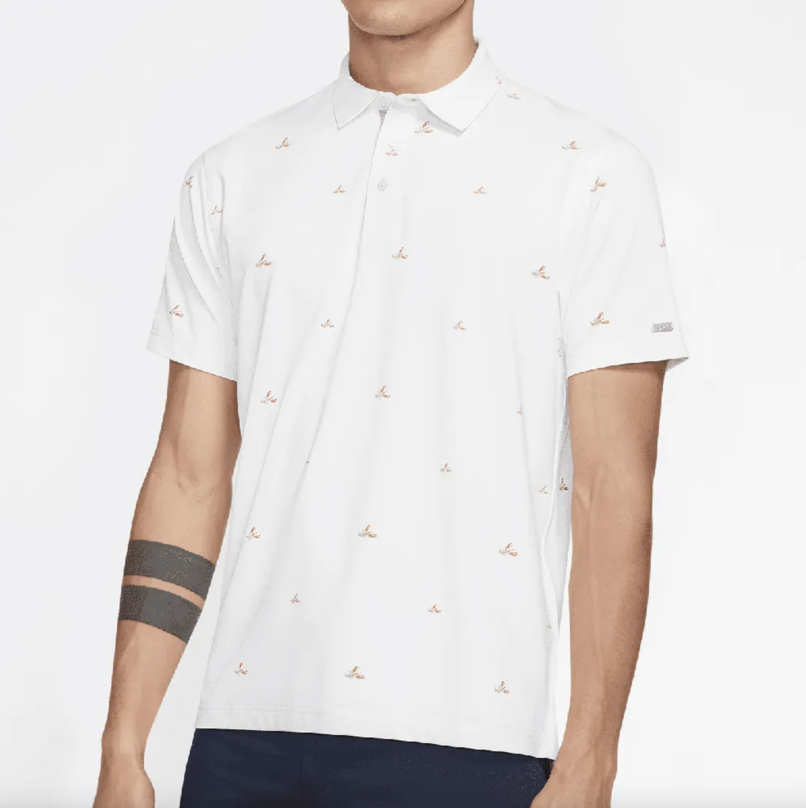 Nike DriFIT Victory Men's Golf Polo Lobster Print White John's Sport