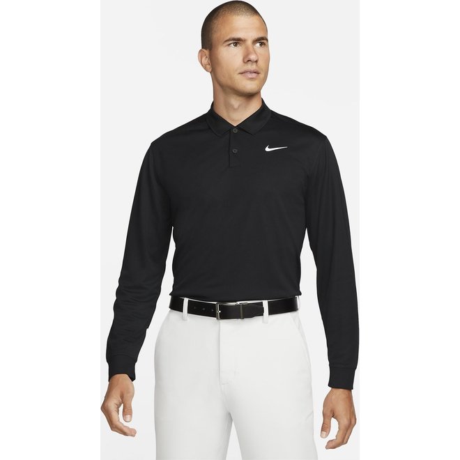 Nike Dry Fit Victory Golfpolo Lange Mouwen Heren Zwart