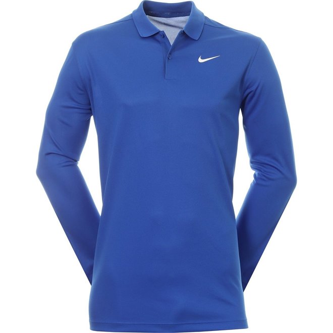 Nike Dry Fit Victory Golfpolo Lange Mouwen Heren Kobalt