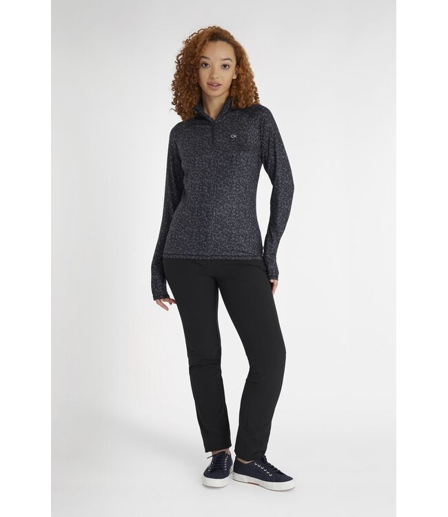 Calvin Klein Calvin Klein Dames Pully 1/4 Zip First Layer Print Black