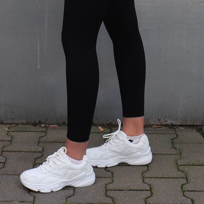 Athlecia Woman Chunky Leather Trainers White