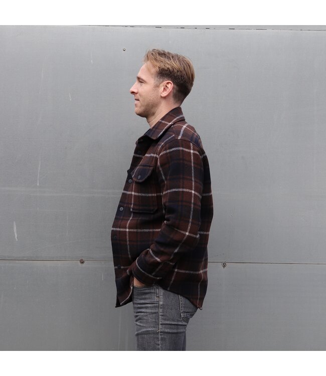 Woolrich Woolrich Heren Alaskan Bonded Overshirt Brown Check