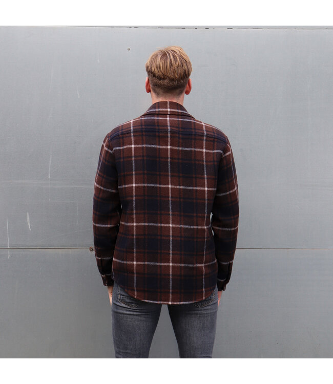 Woolrich Woolrich Heren Alaskan Bonded Overshirt Brown Check