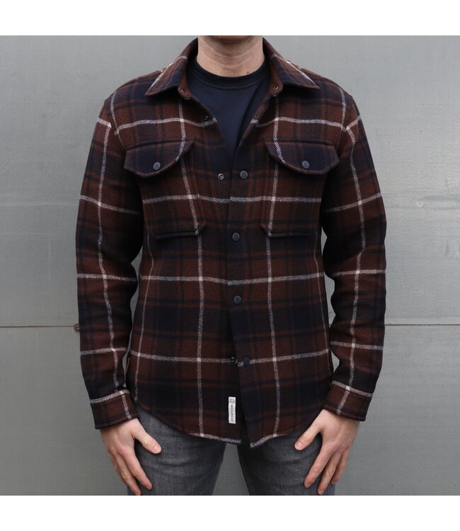 Woolrich Woolrich Heren Alaskan Bonded Overshirt Brown Check
