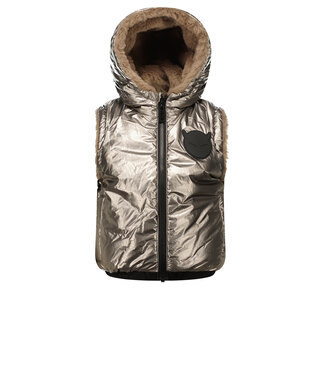 Superrebel Kidsgear Super Rebel Girls Monkey Reversible Bodywarmer Partially Taupe