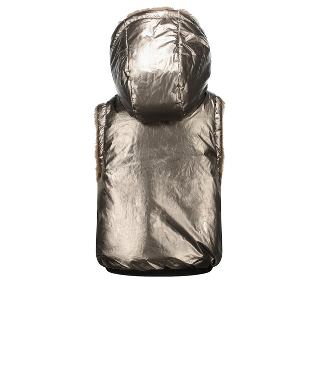 Superrebel Kidsgear Super Rebel Girls Monkey Reversible Bodywarmer Partially Taupe