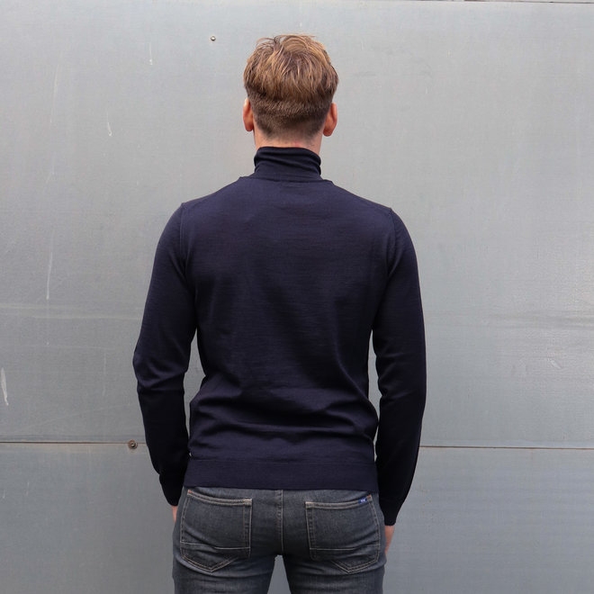 Woolrich Merinos Logo Turtleneck Dark Blue